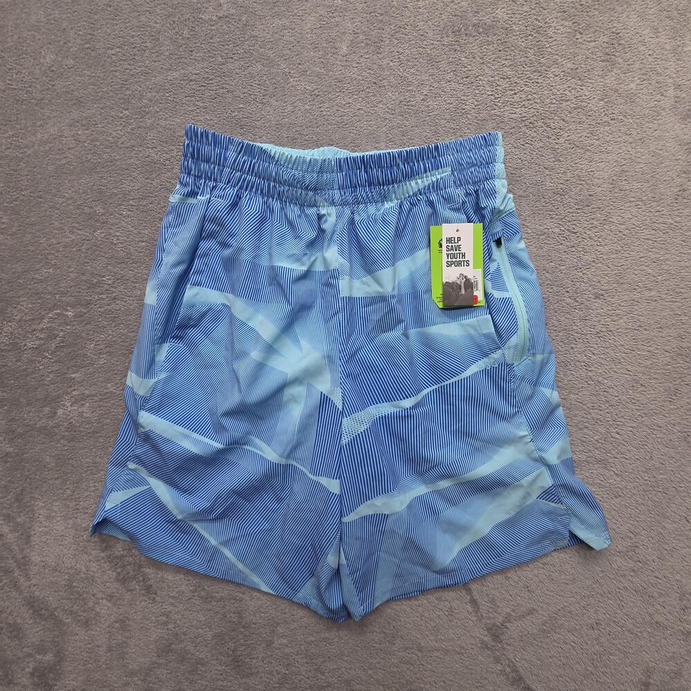 DSG Shorts Mens Medium Blue Striped Athletic Woven Elastic Pockets 8in